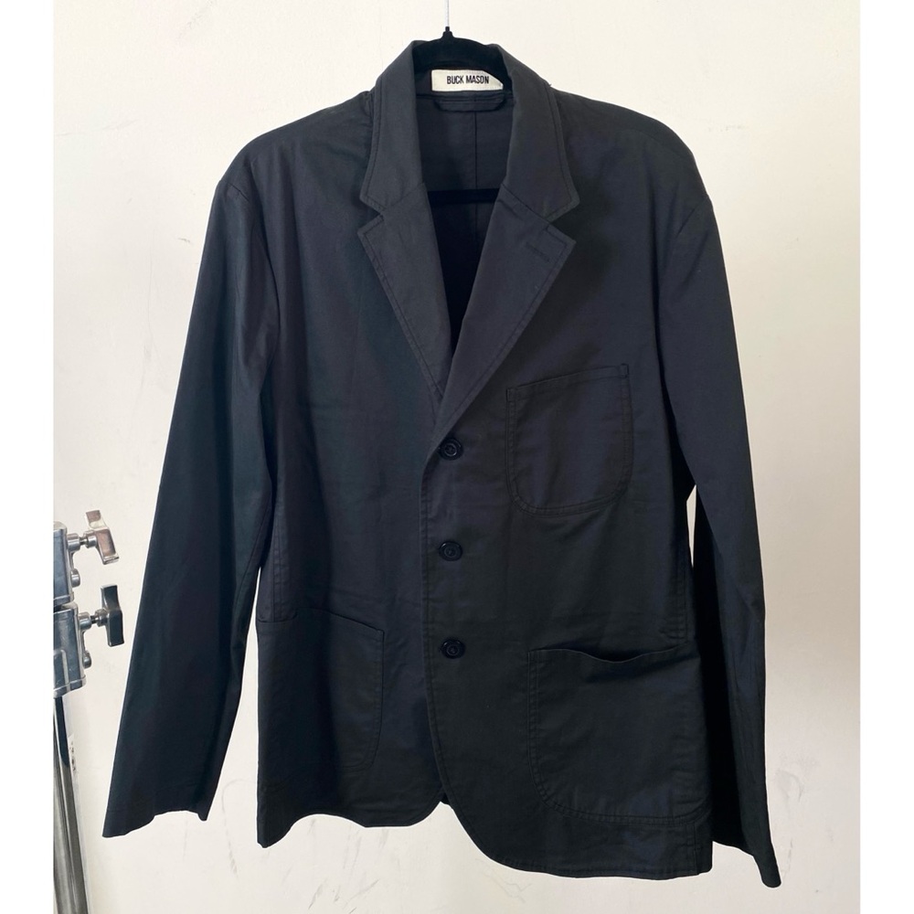 Buck Mason twill carry on blazer jacket in black men's size medium